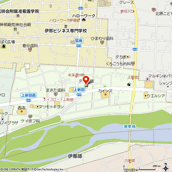 タイヤ館 伊那付近の地図